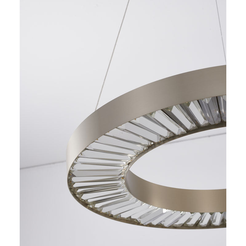Halo Frame LED Chandelier with Clear Crystals by Bethel - view 9