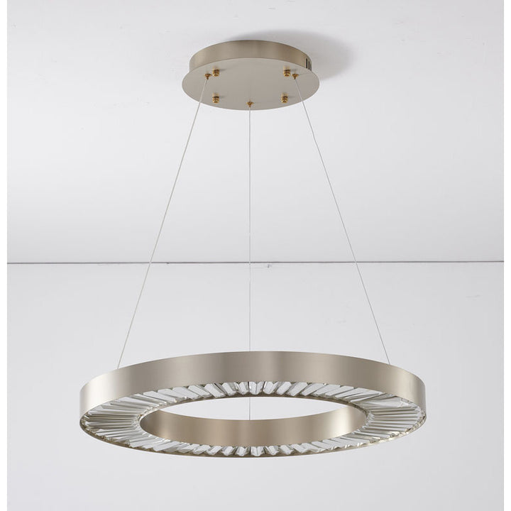 Halo Frame LED Chandelier with Clear Crystals by Bethel - view 10