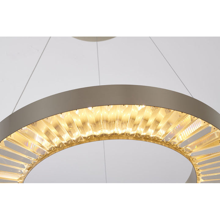 Halo Frame LED Chandelier with Clear Crystals by Bethel - view 11
