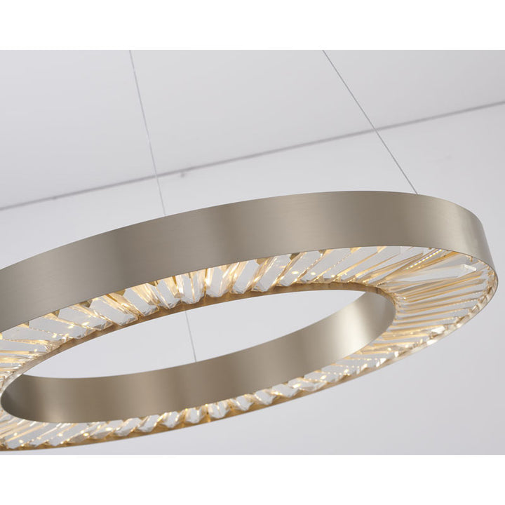 Halo Frame LED Chandelier with Clear Crystals by Bethel - view 13