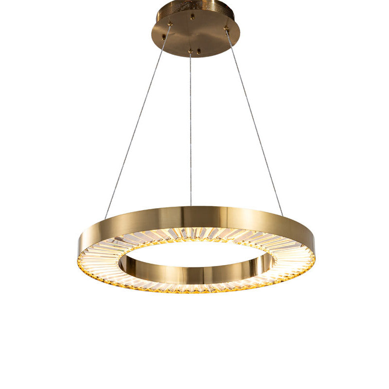 Halo Frame LED Chandelier with Clear Crystals, 3000K, by Bethel