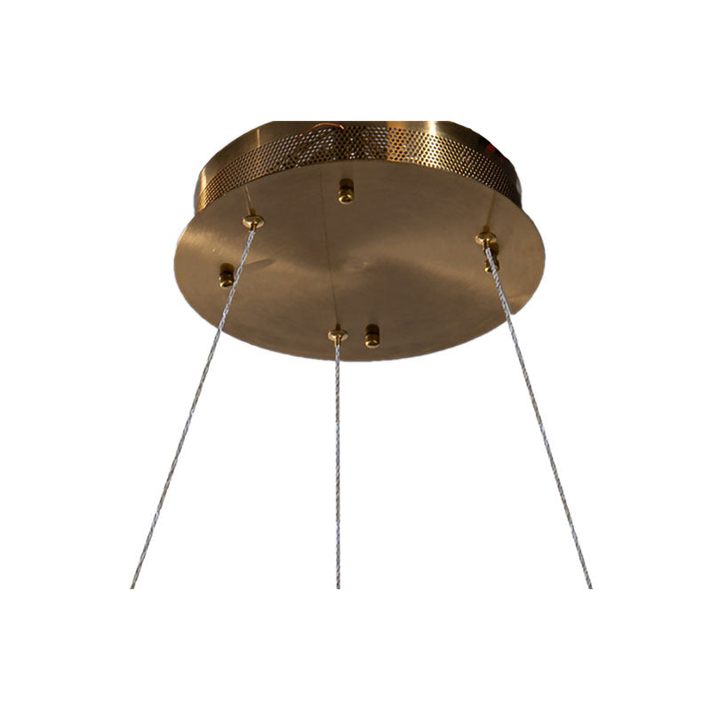 Gold Halo Frame LED Chandelier with Clear Crystals by Bethel - view 3