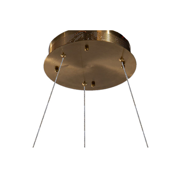 Gold Halo Frame LED Chandelier with Clear Crystals by Bethel - view 3