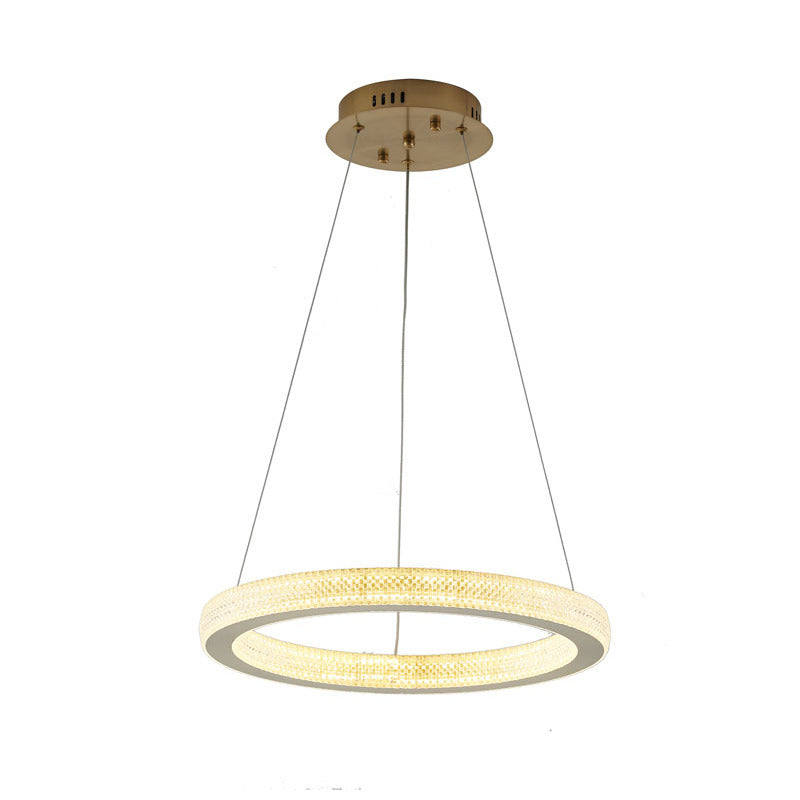 Sand Halo LED Ring Chandelier with Acrylic Lens by Bethel - view 7