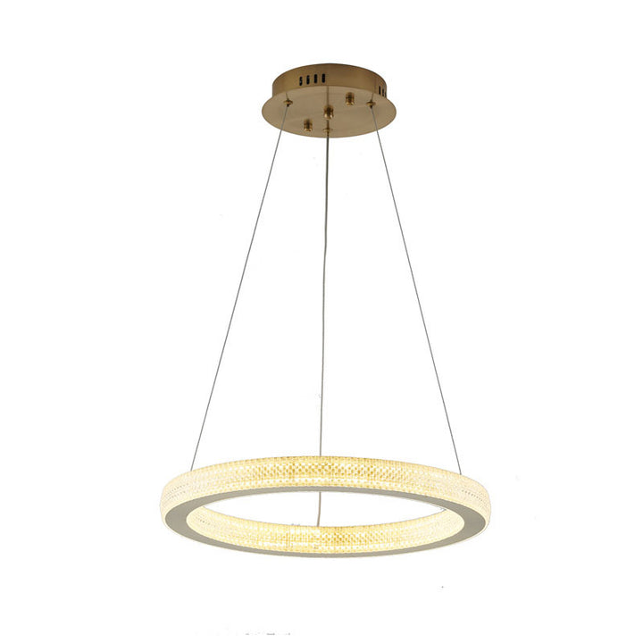 Sand Halo LED Ring Chandelier with Acrylic Lens by Bethel - view 7