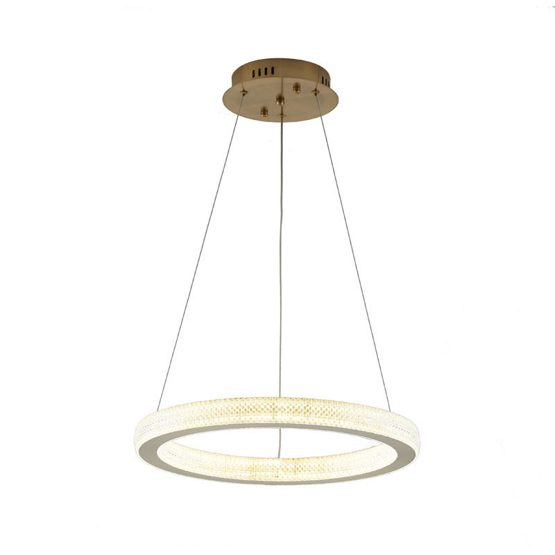 Sand Halo LED Ring Chandelier with Acrylic Lens by Bethel - view 8