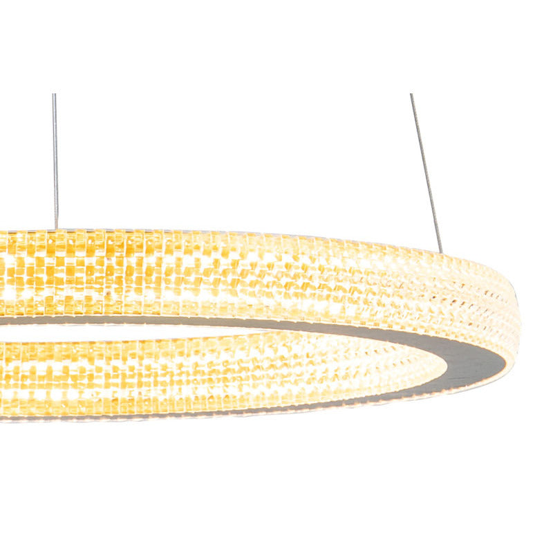 Sand Gold Halo Ring Chandelier with Acrylic Lens Size: D25.59" H1.97"