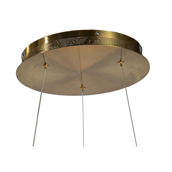 Sand Gold Halo Ring Chandelier with Acrylic Lens Size: D25.59" H1.97"