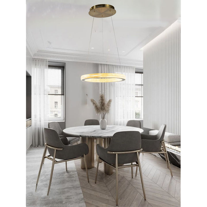 Sand Halo Ring Chandelier with Acrylic Lens by Bethel - view 4