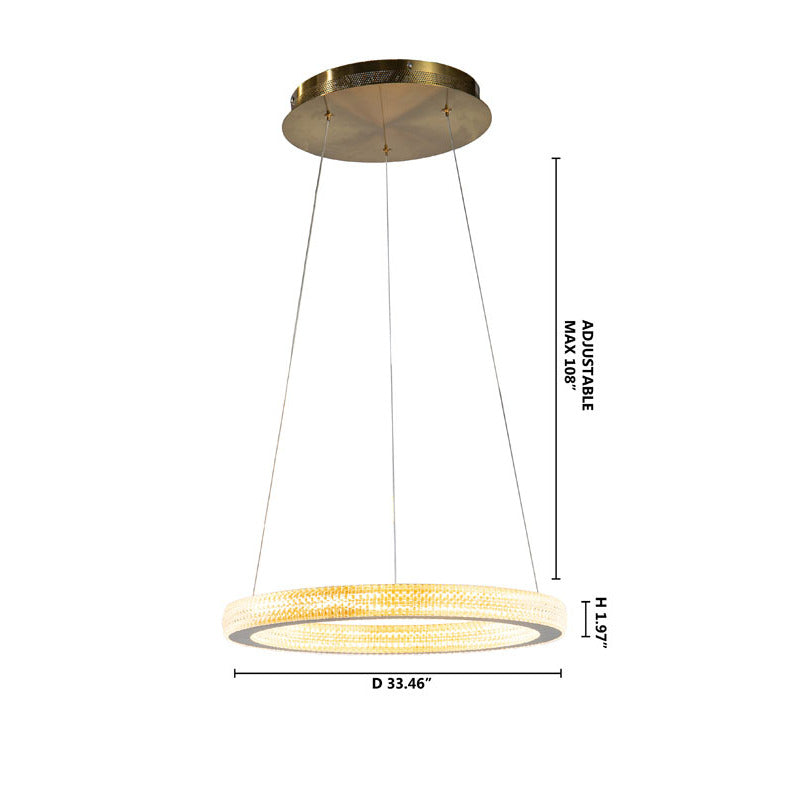 Sand Halo Ring Chandelier with Acrylic Lens by Bethel - view 5