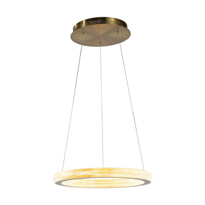 Sand Halo Ring Chandelier with Acrylic Lens, 42.5", by Bethel