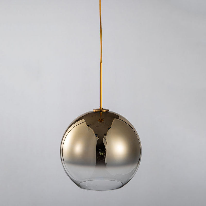Bronzed Ombre Shade Single Pendant Light with Gold Hardware by Bethel - view 2