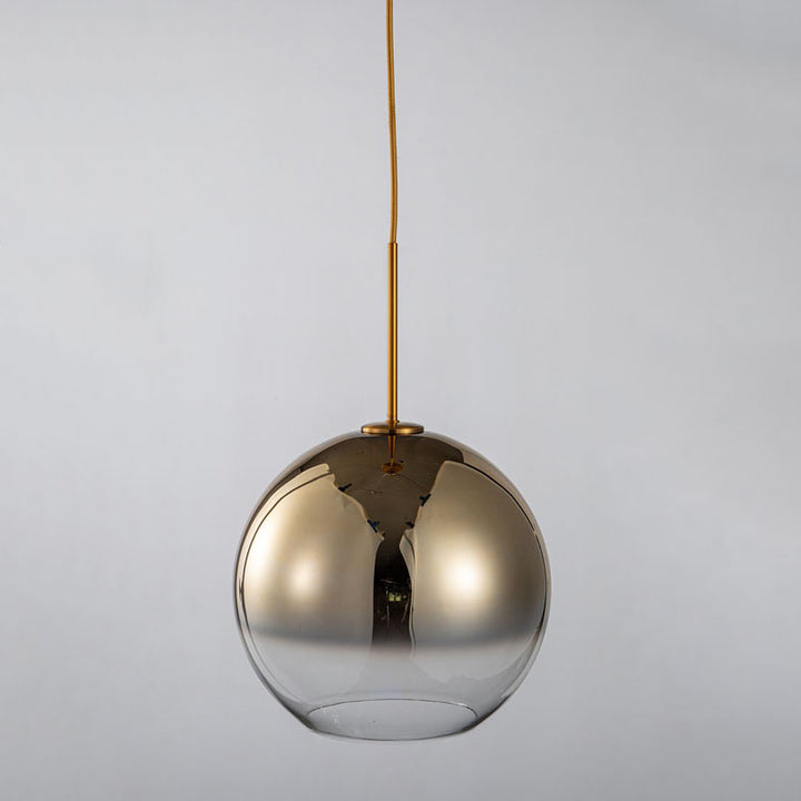 Bronzed Ombre Shade Single Pendant Light with Gold Hardware by Bethel - view 2