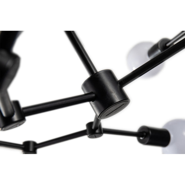 Matte Black Branch Frame Chandelier with Visible