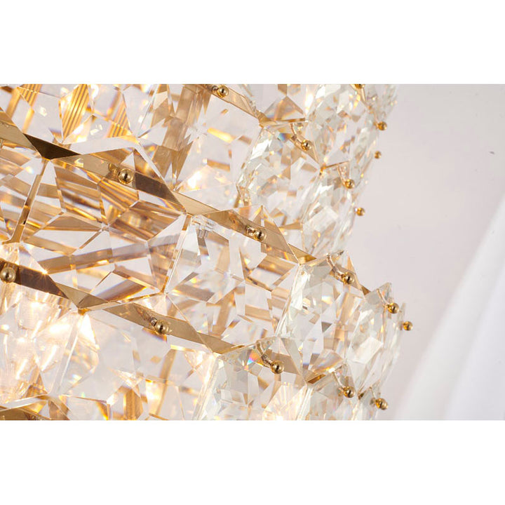Seven Tier Frame Chandelier with Clear Hanging Crystals by Bethel - view 7