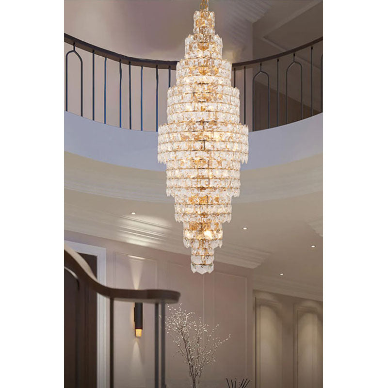 Seven Tier Frame Chandelier with Clear Hanging Crystals by Bethel - view 9