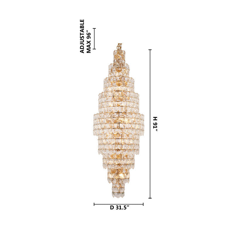 Seven Tier Frame Chandelier with Clear Hanging Crystals by Bethel - view 10