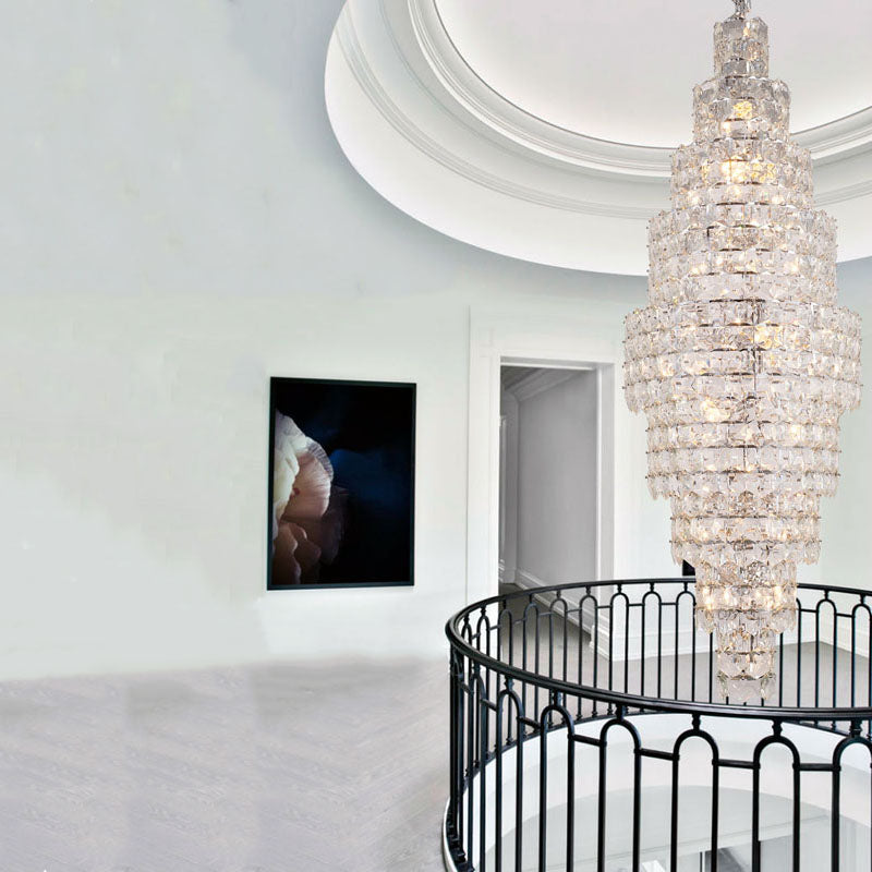 Seven Tier Frame Chandelier with Clear Hanging Crystals by Bethel - view 21