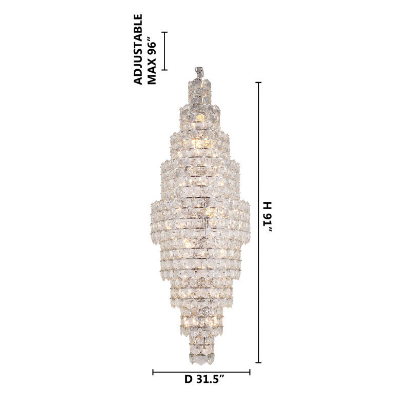 Seven Tier Frame Chandelier with Clear Hanging Crystals by Bethel - view 22