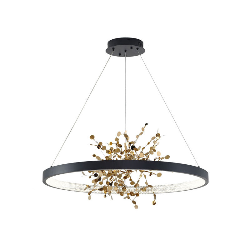 Frame Chandelier with Stainless Steel Confetti Interior &amp; a Transparent