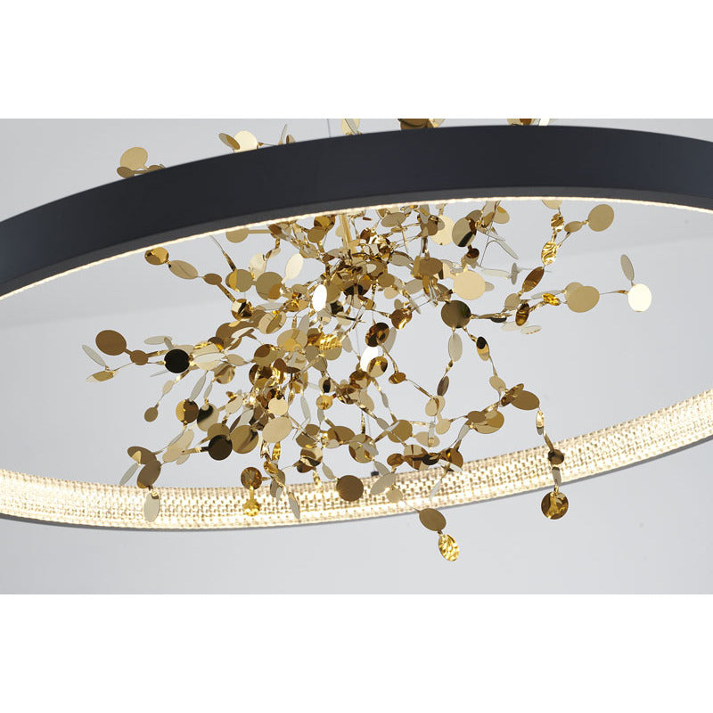Frame Chandelier with Stainless Steel Confetti Interior &amp; a Transparent