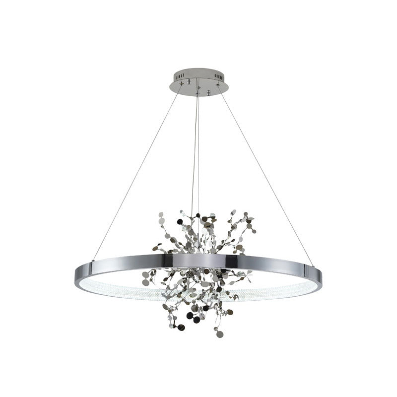 Frame Chandelier with Stainless Steel Confetti Interior &amp; a Transparent