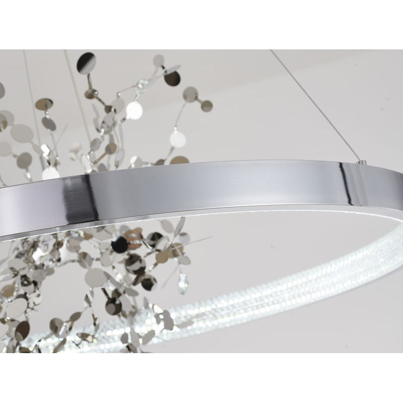 Frame Chandelier with Stainless Steel Confetti Interior &amp; a Transparent