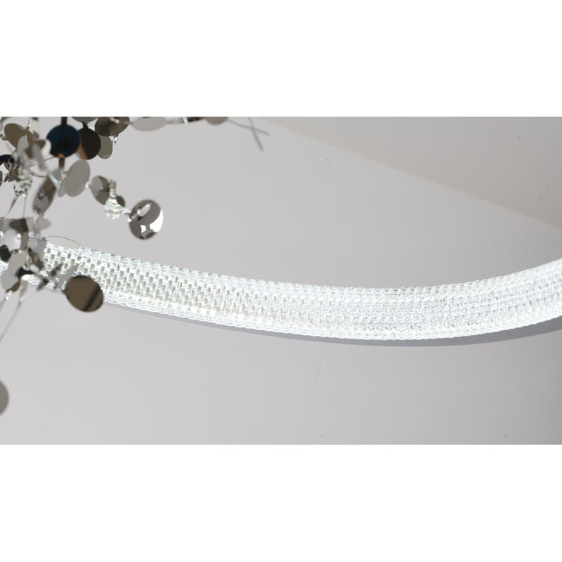 Frame Chandelier with Stainless Steel Confetti Interior &amp; a Transparent