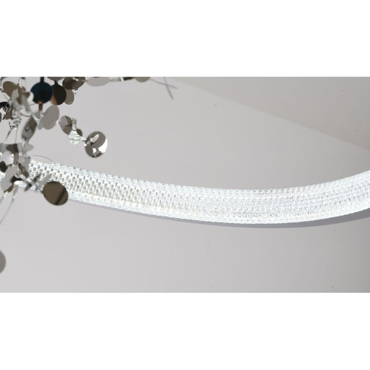 Frame Chandelier with Stainless Steel Confetti Interior &amp; a Transparent