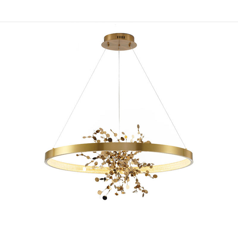 Frame Chandelier with Stainless Steel Confetti Interior &amp; a Transparent