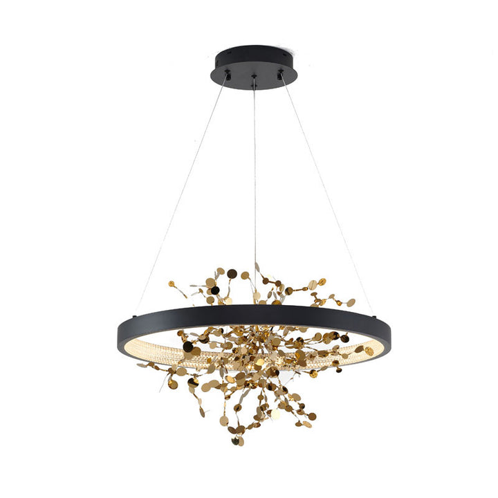 Frame Chandelier with Stainless Steel Confetti Interior &amp; a Transparent