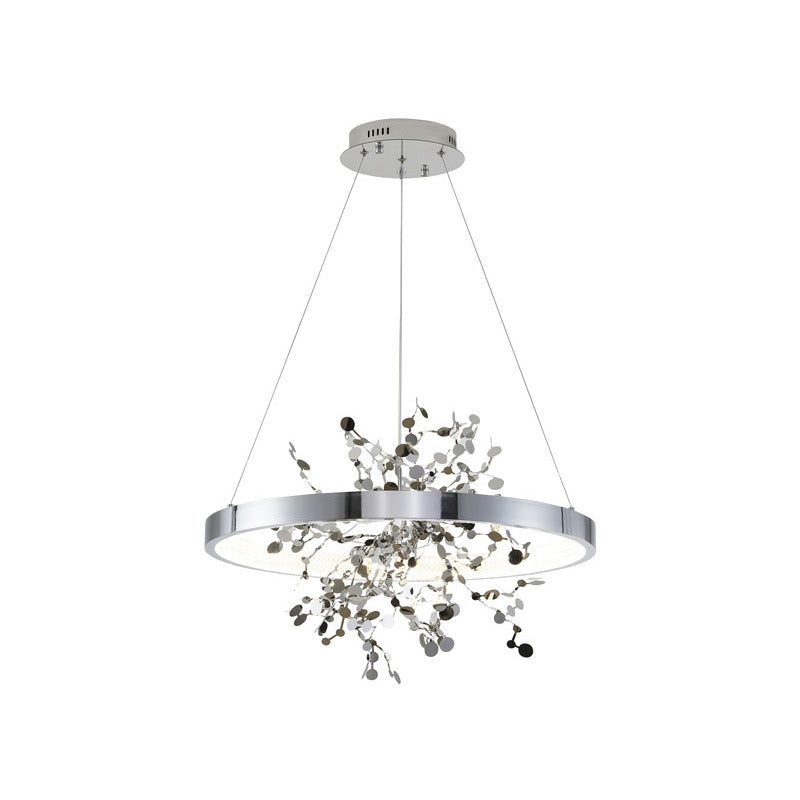 Frame Chandelier with Stainless Steel Confetti Interior &amp; a Transparent