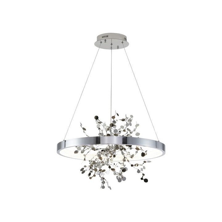 Frame Chandelier with Stainless Steel Confetti Interior &amp; a Transparent