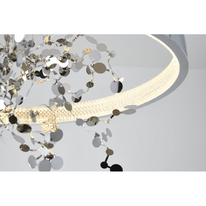 Frame Chandelier with Stainless Steel Confetti Interior &amp; a Transparent
