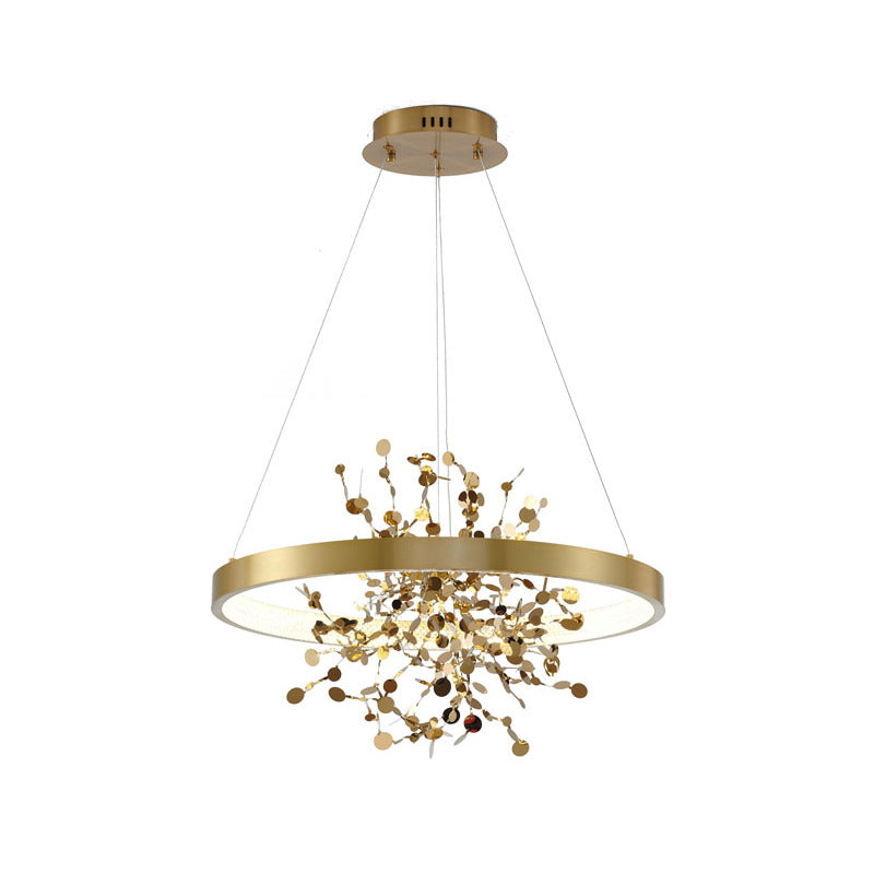 Frame Chandelier with Stainless Steel Confetti Interior &amp; a Transparent