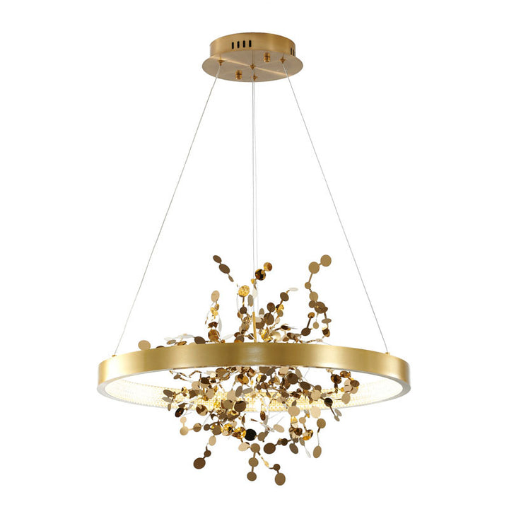 Frame Chandelier with Stainless Steel Confetti Interior &amp; a Transparent