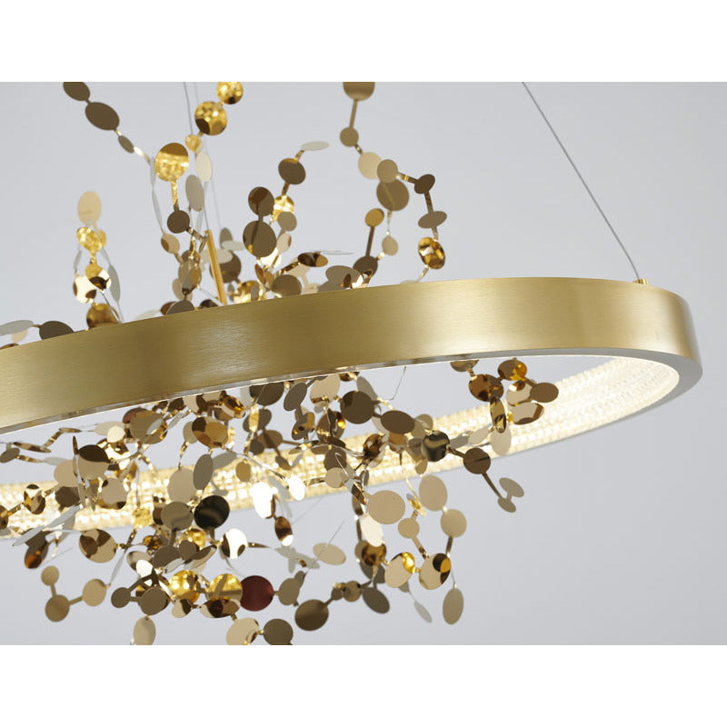 Frame Chandelier with Stainless Steel Confetti Interior &amp; a Transparent