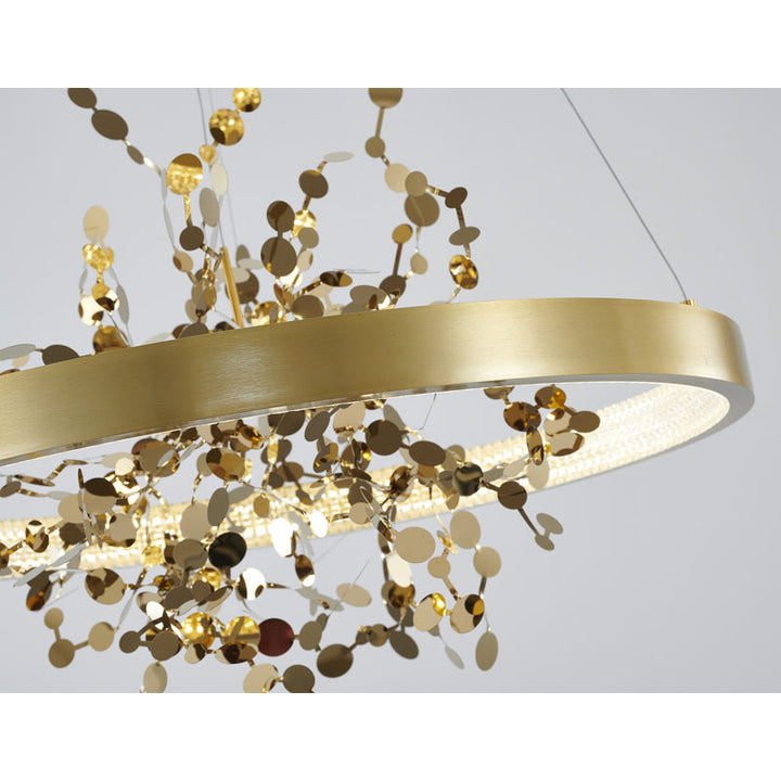 Frame Chandelier with Stainless Steel Confetti Interior &amp; a Transparent