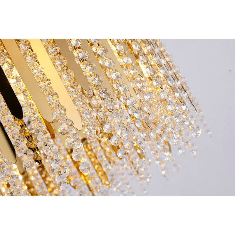 Stainless Steel Chandelier with Clear Hanging Crystal Beads by Bethel - view 8