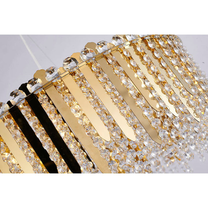 Stainless Steel Chandelier with Clear Hanging Crystal Beads by Bethel - view 10