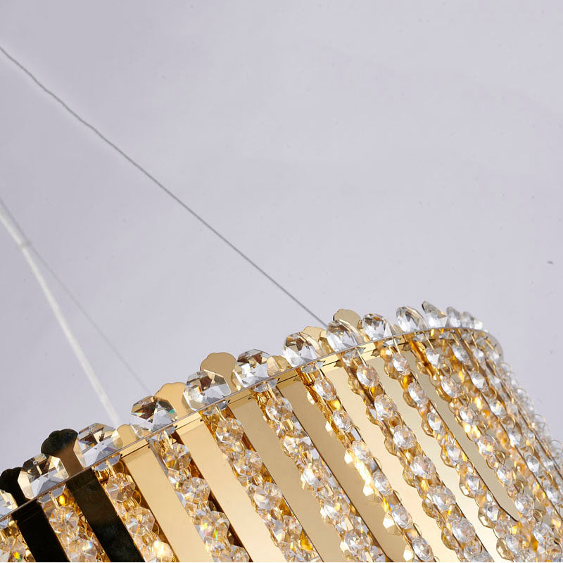 Stainless Steel Chandelier with Clear Hanging Crystal Beads by Bethel - view 11