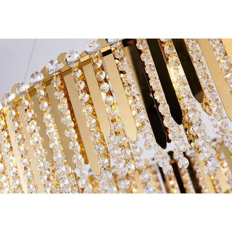 Stainless Steel Chandelier with Clear Hanging Crystal Beads by Bethel - view 12