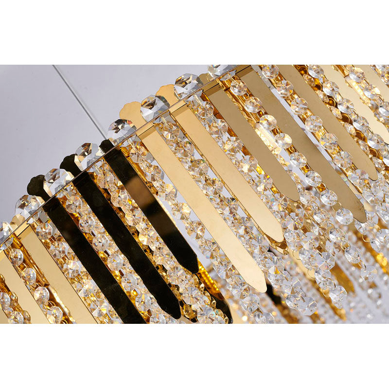 Stainless Steel Chandelier with Clear Hanging Crystal Beads by Bethel - view 13