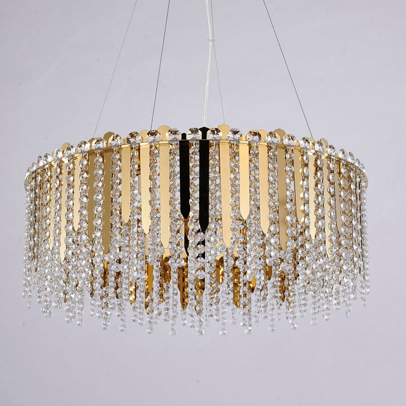 Stainless Steel Chandelier with Clear Hanging Crystal Beads by Bethel - view 14
