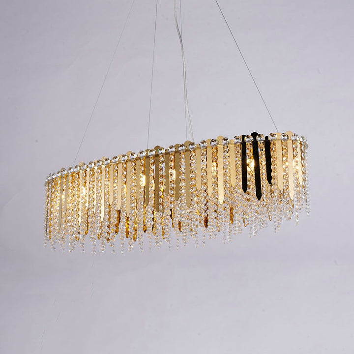 Stainless Steel Chandelier with Clear Hanging Crystal Beads by Bethel - view 22