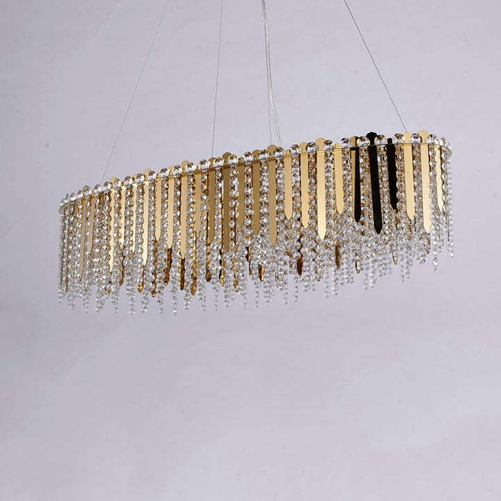 Stainless Steel Chandelier with Clear Hanging Crystal Beads by Bethel - view 23