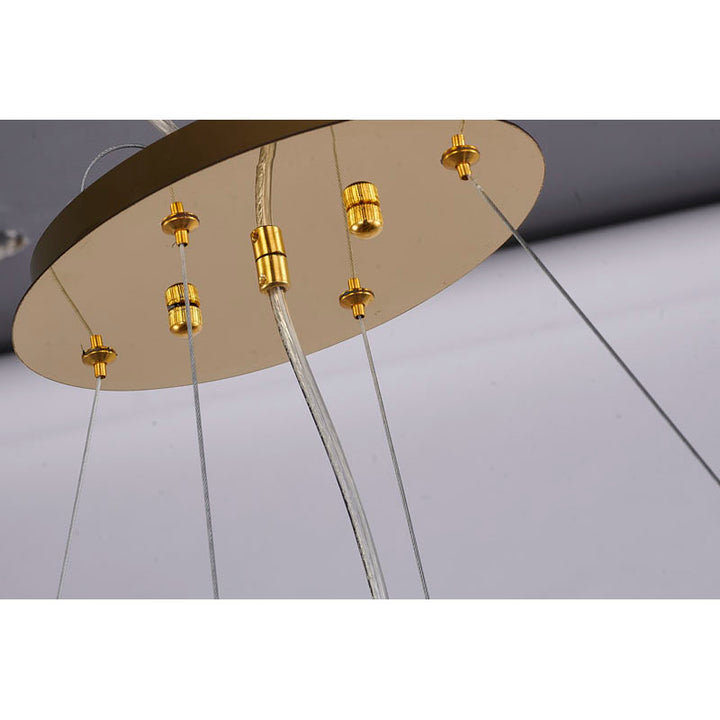 Stainless Steel Chandelier with Clear Hanging Crystal Beads by Bethel - view 26