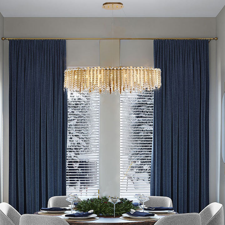 Stainless Steel Chandelier with Clear Hanging Crystal Beads by Bethel - view 27