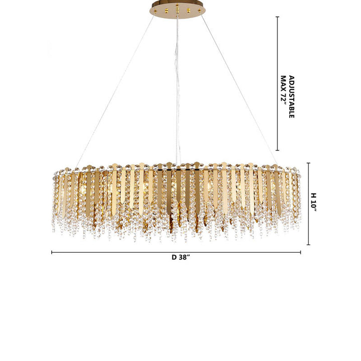Stainless Steel Chandelier with Clear Hanging Crystal Beads by Bethel - view 28