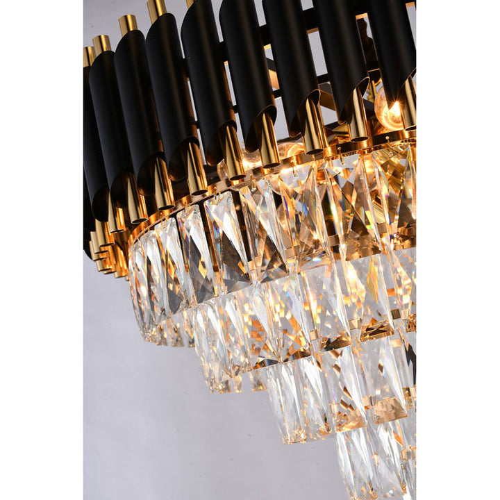 Rectangular Frame Chandelier with Clear Hanging Crystals by Bethel - view 21